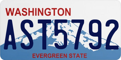 WA license plate AST5792