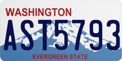 WA license plate AST5793