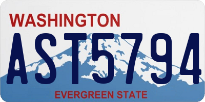 WA license plate AST5794