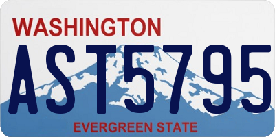 WA license plate AST5795