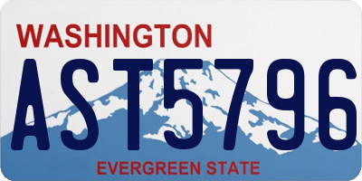 WA license plate AST5796