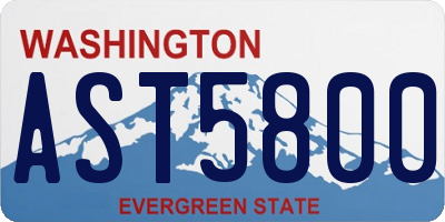 WA license plate AST5800
