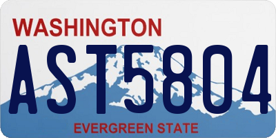 WA license plate AST5804