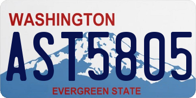 WA license plate AST5805