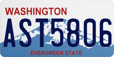 WA license plate AST5806