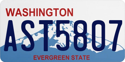 WA license plate AST5807