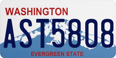 WA license plate AST5808