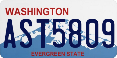 WA license plate AST5809