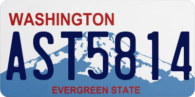 WA license plate AST5814