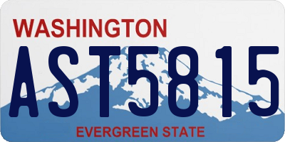WA license plate AST5815