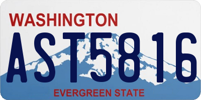 WA license plate AST5816