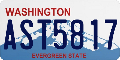 WA license plate AST5817