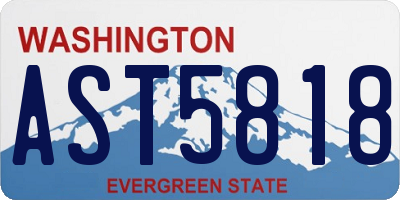 WA license plate AST5818