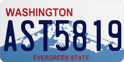 WA license plate AST5819