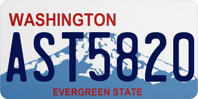 WA license plate AST5820