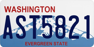 WA license plate AST5821