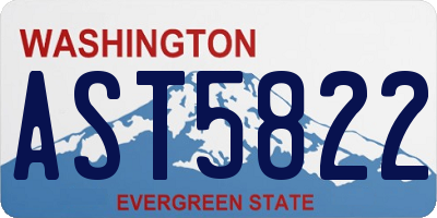 WA license plate AST5822