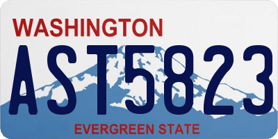 WA license plate AST5823