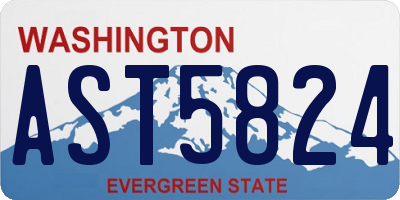 WA license plate AST5824