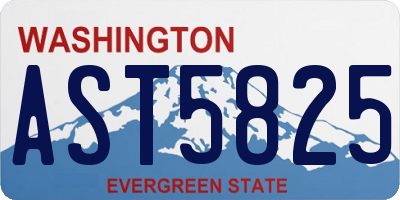 WA license plate AST5825