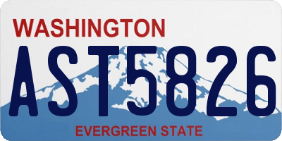 WA license plate AST5826