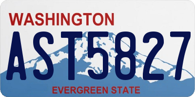 WA license plate AST5827
