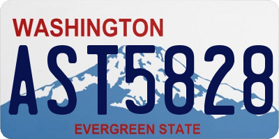 WA license plate AST5828