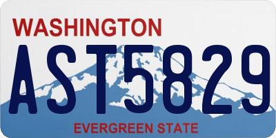 WA license plate AST5829