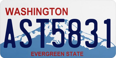 WA license plate AST5831