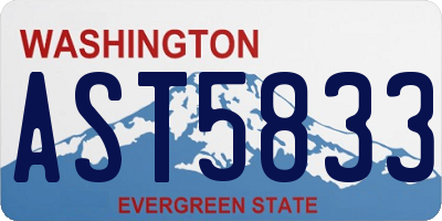 WA license plate AST5833
