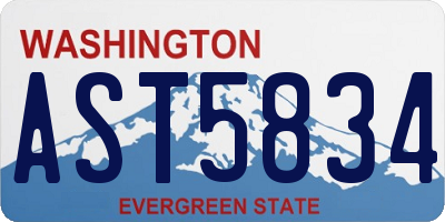 WA license plate AST5834