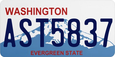 WA license plate AST5837