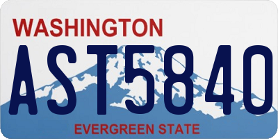 WA license plate AST5840