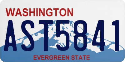 WA license plate AST5841