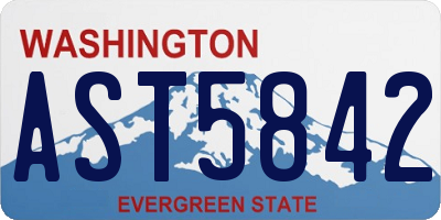 WA license plate AST5842
