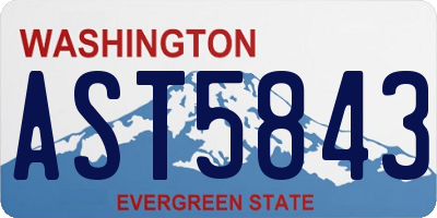 WA license plate AST5843