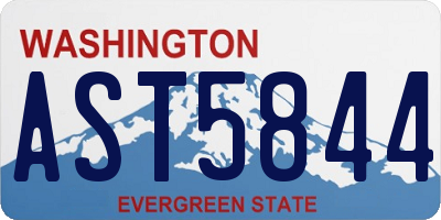 WA license plate AST5844