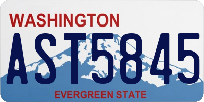 WA license plate AST5845