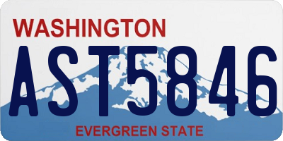 WA license plate AST5846
