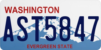 WA license plate AST5847