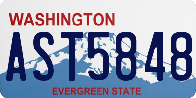 WA license plate AST5848