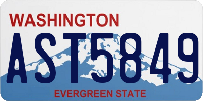 WA license plate AST5849