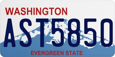 WA license plate AST5850
