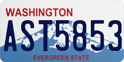 WA license plate AST5853