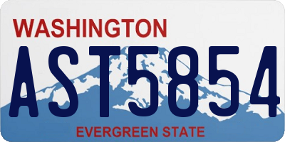 WA license plate AST5854
