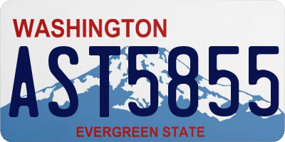 WA license plate AST5855