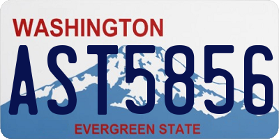 WA license plate AST5856
