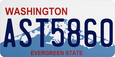 WA license plate AST5860