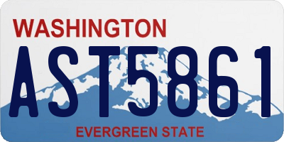 WA license plate AST5861