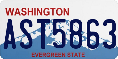 WA license plate AST5863